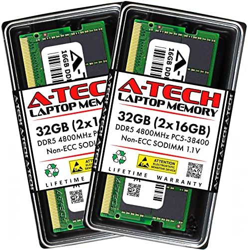 ערכת A-Tech 32GB RAM תואם ל- ASUS TUF Dash F15 FX517ZR נייד משחק נייד | DDR5 4800MHz PC5-38400 SODIMM 1.1V 262 פינים שאינו ECC SO-DIMM